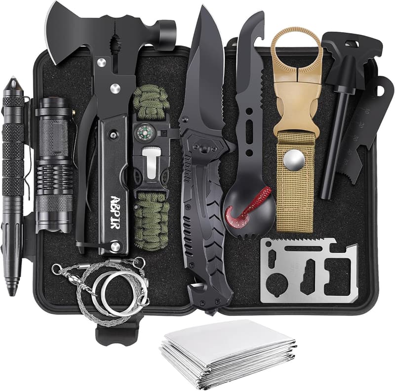 14-in-1 Survival Kit for Men - Camping & Hiking Essentials