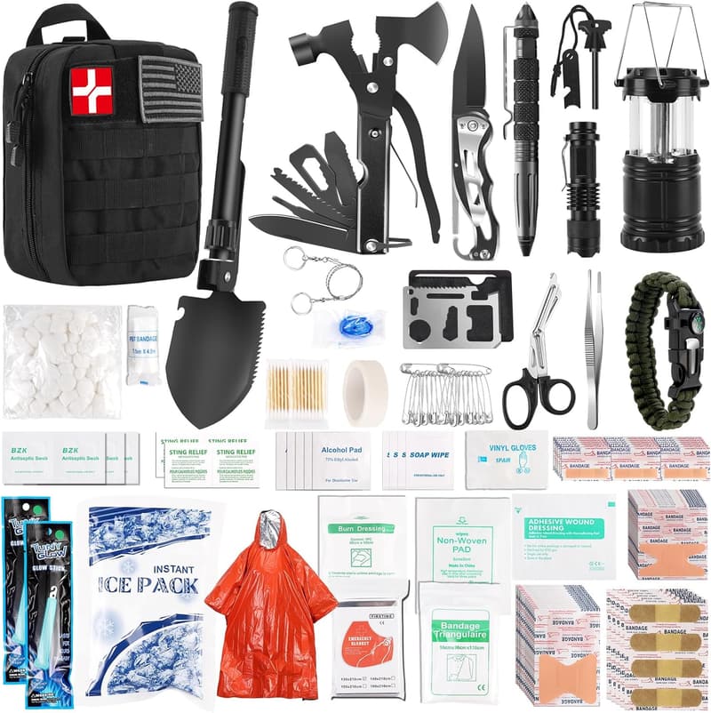 Emergency Survival Kit & First Aid Supplies for Men