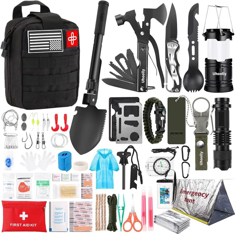 Emergency Survival Kit with 252 Pieces for Outdoor Adventures
