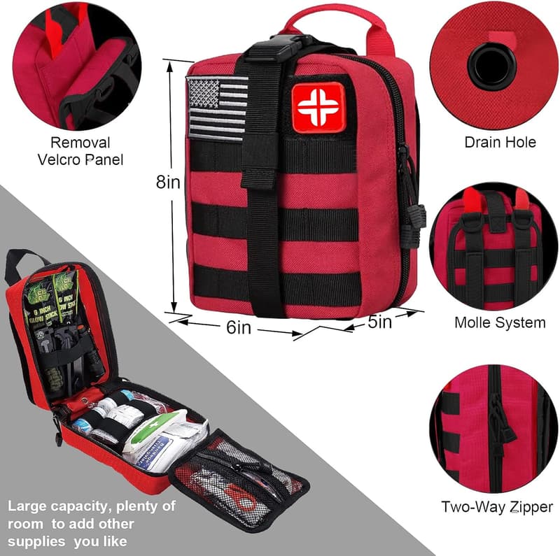Christmas Survival Kit for Men - 142-Piece Outdoor Gear with Molle Pouch