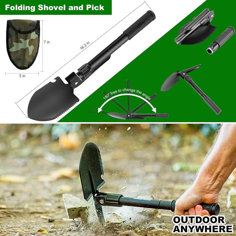 Christmas Survival Kit for Men - 142-Piece Outdoor Gear with Molle Pouch