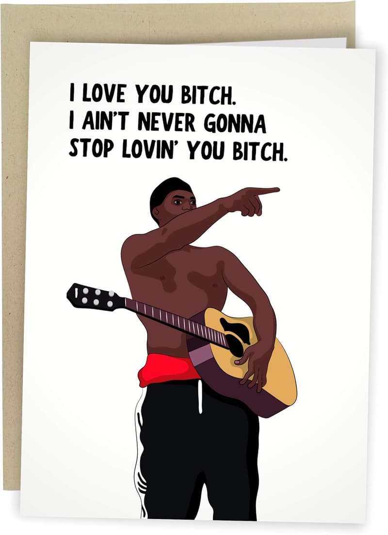 Funny Birthday Card for Couples | I Love You Bitch Meme Card