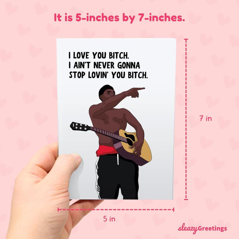 Funny Birthday Card for Couples | I Love You Bitch Meme Card