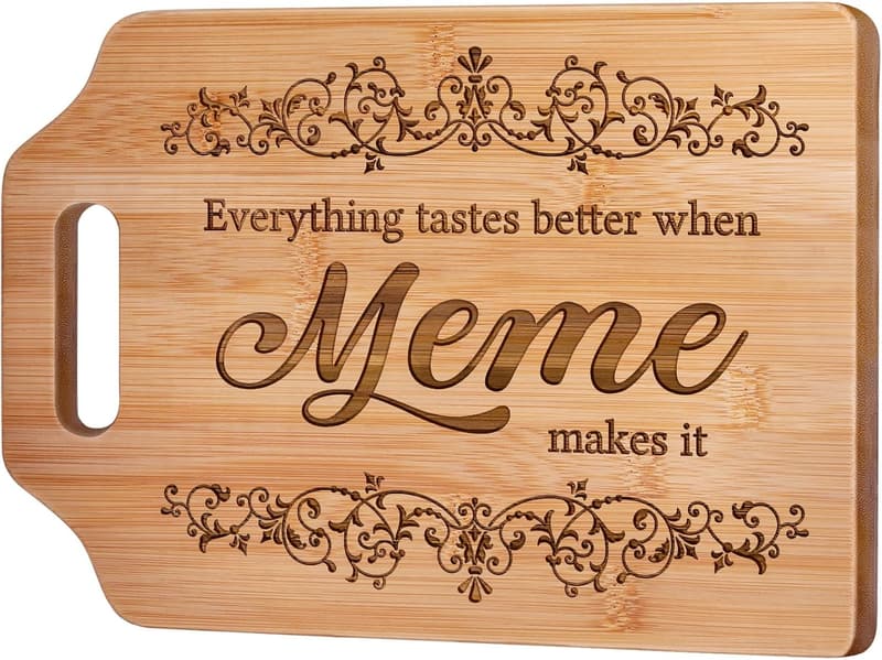 Meme Birthday Engraved Bamboo Cutting Board - 12.3” x 8.7”
