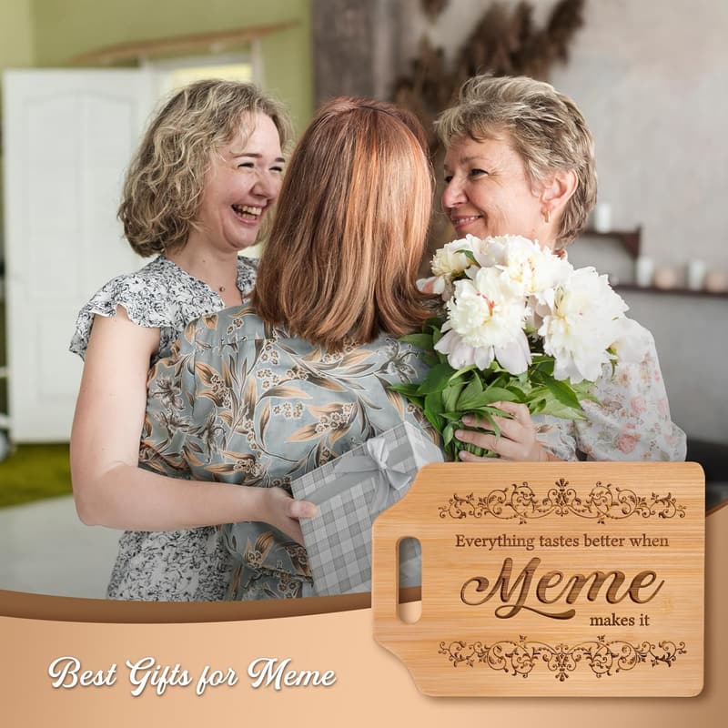 Meme Birthday Engraved Bamboo Cutting Board - 12.3” x 8.7”
