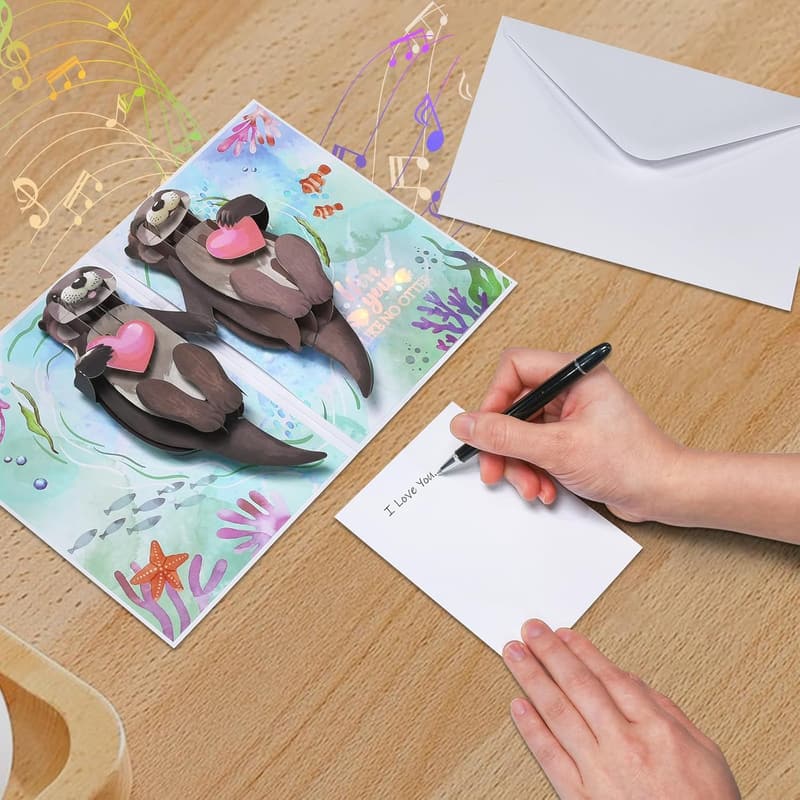 Anniversary Musical 3D Card for Couples with Light