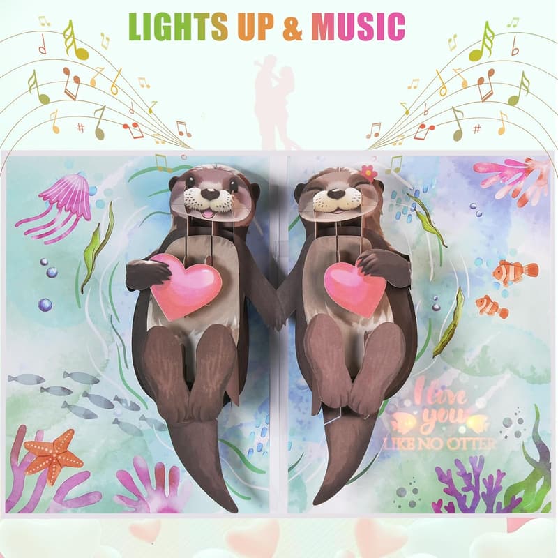 Anniversary Musical 3D Card for Couples with Light