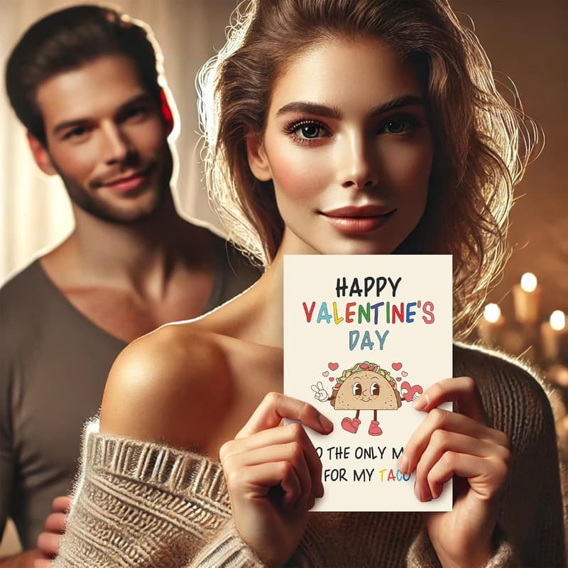 Naughty Valentine's Day Card for Him - Unique Taco Design