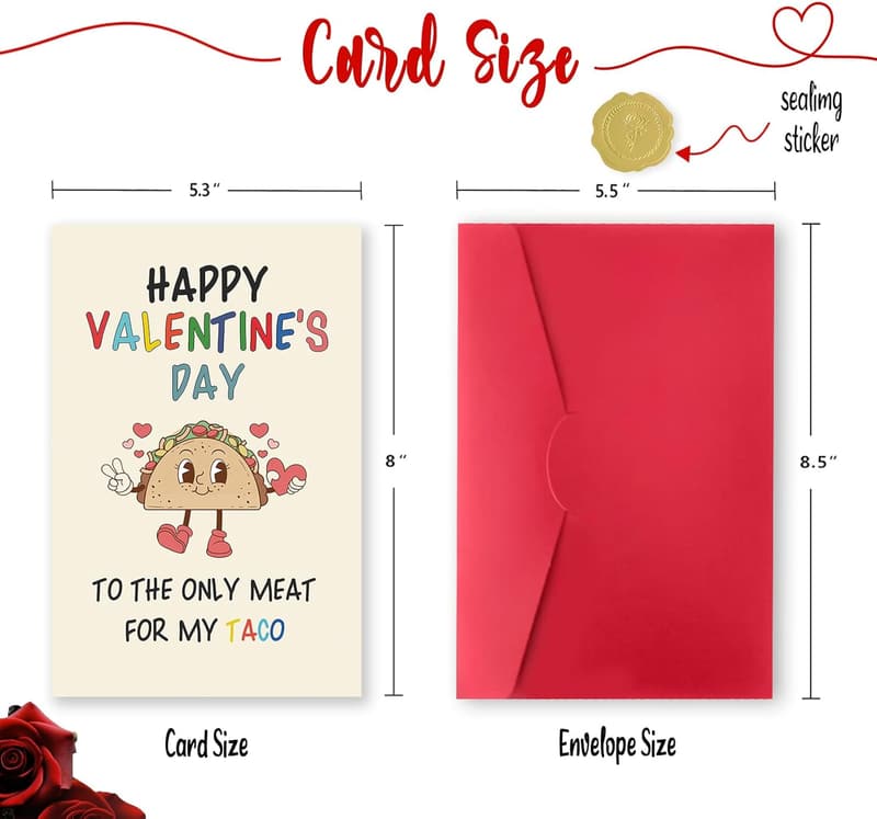 Naughty Valentine's Day Card for Him - Unique Taco Design