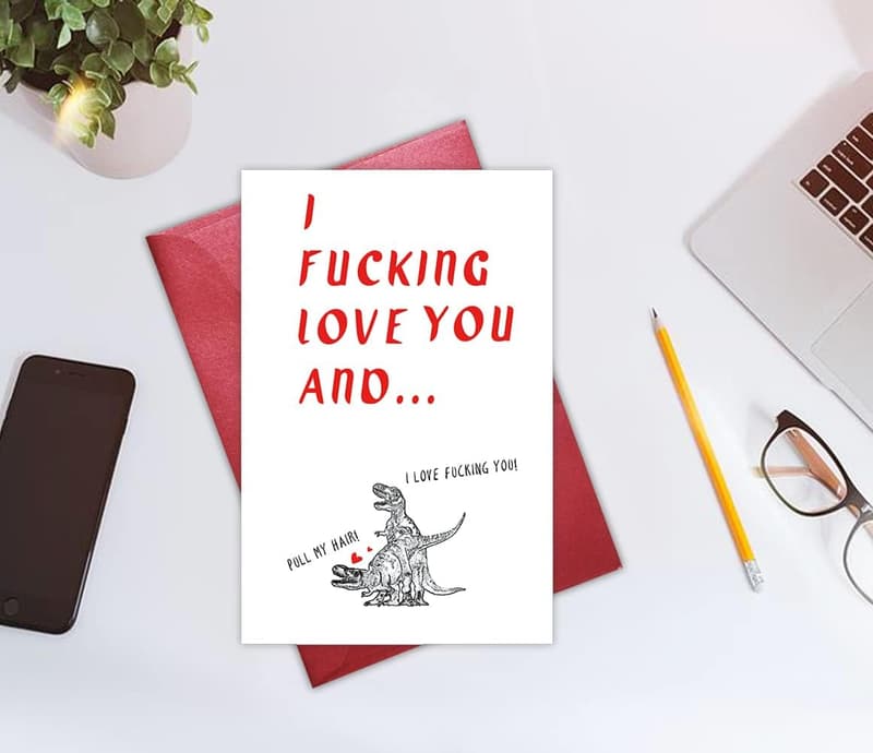 Rude Valentine's Day Card for Her - Folded with Envelope