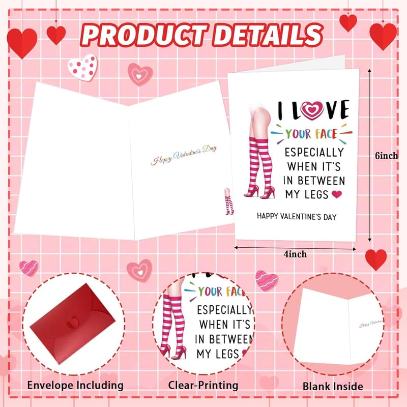 Naughty Valentine's Day Card for Him - Perfect Gift for Husbands and Boyfriends
