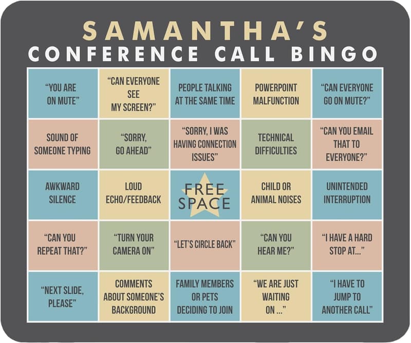 Personalized Bingo Mouse Pad for Virtual Meetings