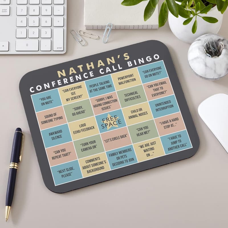Personalized Bingo Mouse Pad for Virtual Meetings