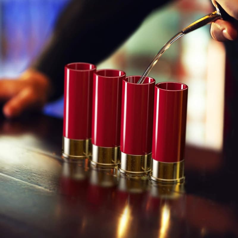 12 Gauge Brass Shot Glasses Set of 4 - American Made