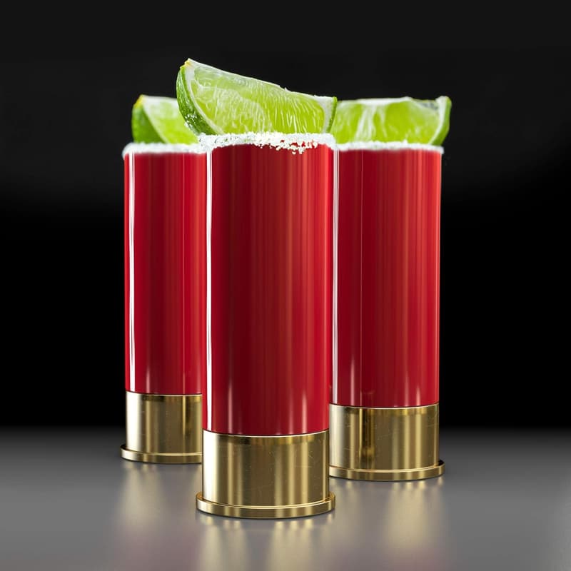 12 Gauge Brass Shot Glasses Set of 4 - American Made