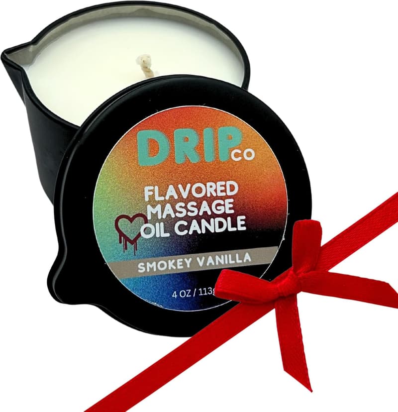 Relaxing Drip Co Massage Candle - Soy Wax for Couples (Smokey Vanilla)
