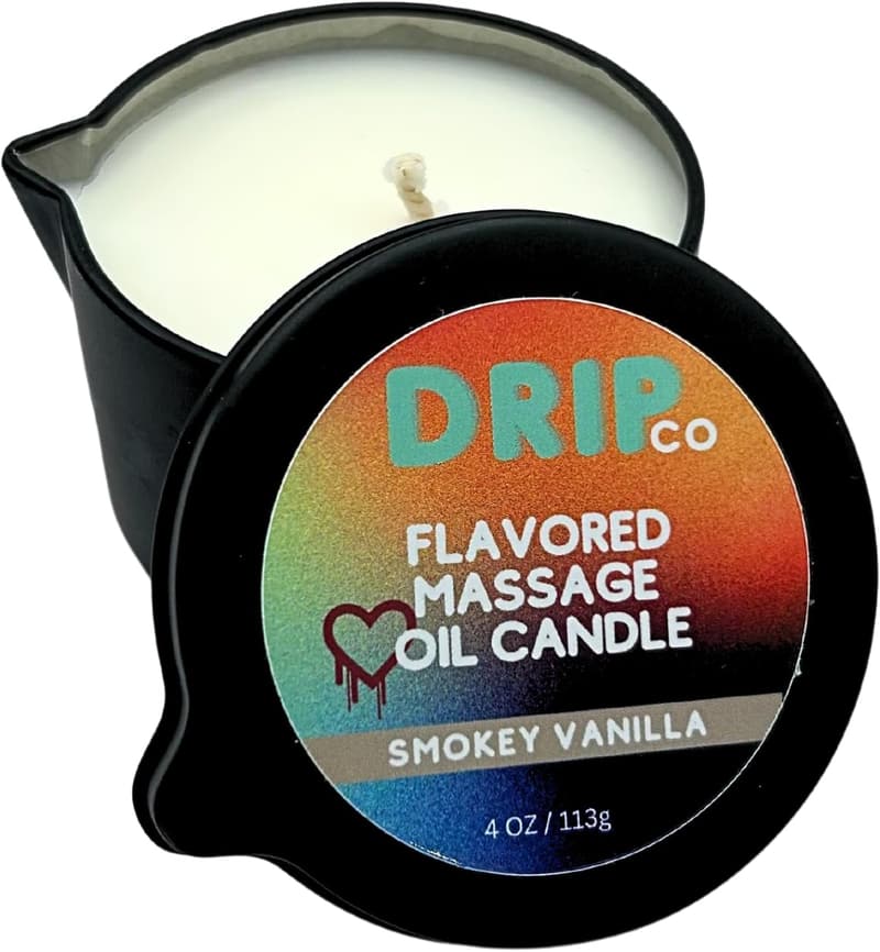 Relaxing Drip Co Massage Candle - Soy Wax for Couples (Smokey Vanilla)
