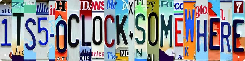 It's 5 O'clock Somewhere Vintage Metal Bar Sign, 4