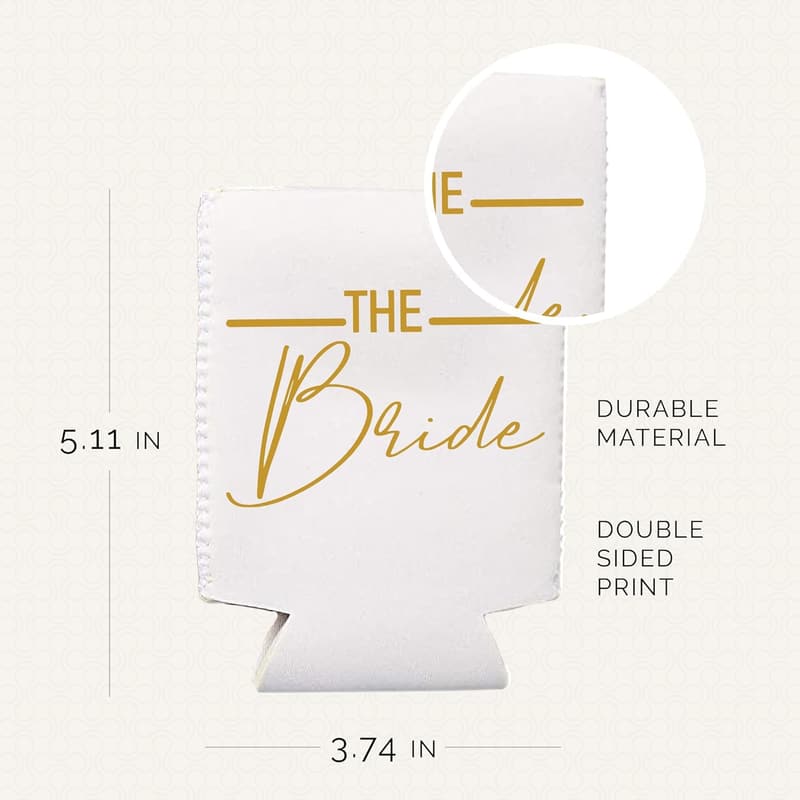 Bride and Groom Can Coolers - Black and White Beer Coolies