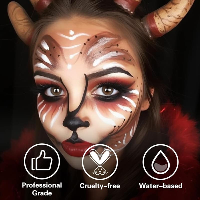 Water-Based Brown Face Body Paint for Halloween & Cosplay