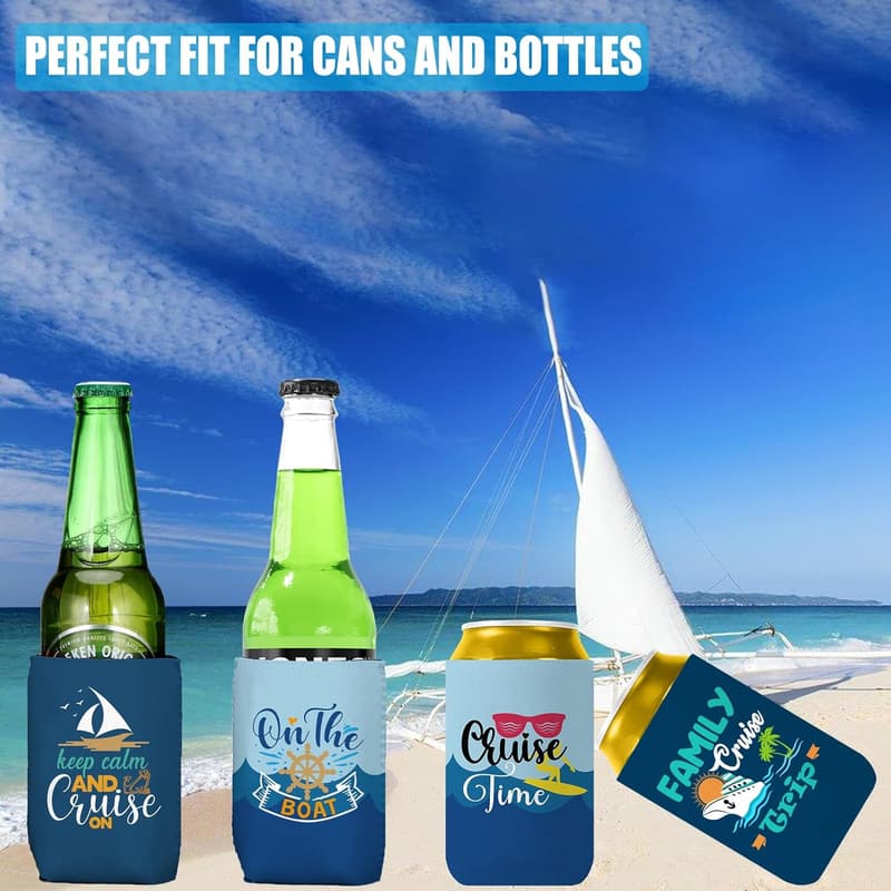 Nautical Party Beer Can Cooler - 12-Pack Neoprene Sleeves