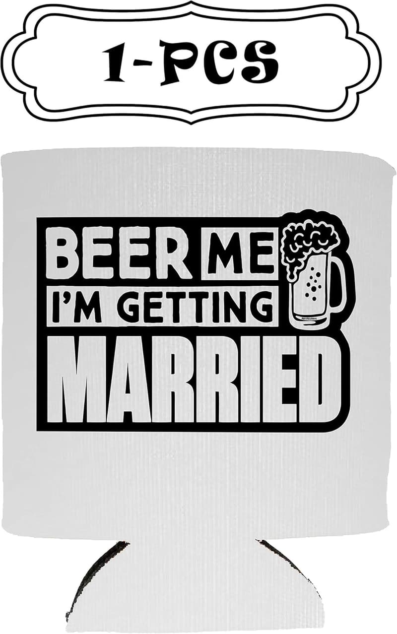 Groom's Crew Insulated Can Coolers – Beer Me Wedding Set (12)