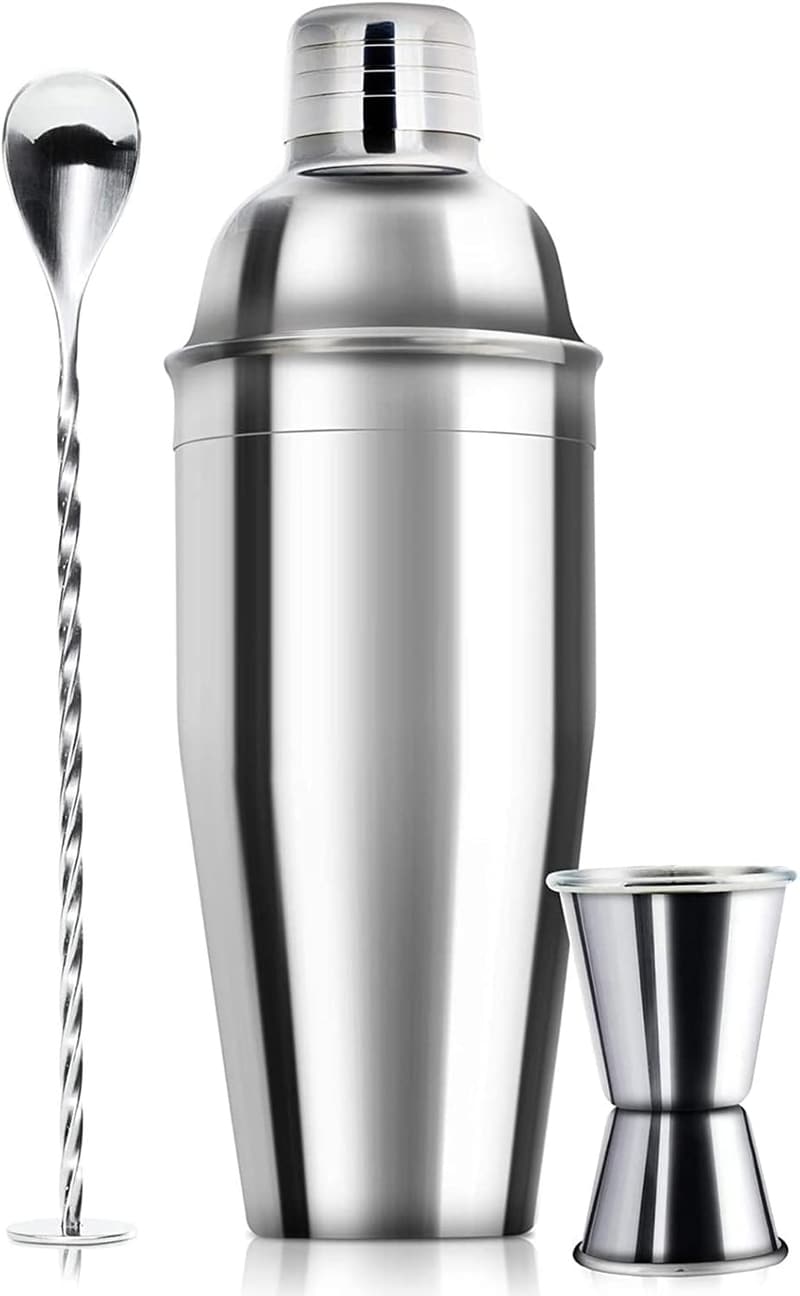 Professional Stainless Steel Cocktail Shaker Set with Measuring Jigger
