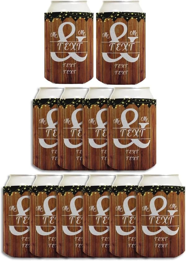 Personalized Can Coolers for Gay Weddings - 12-Pack