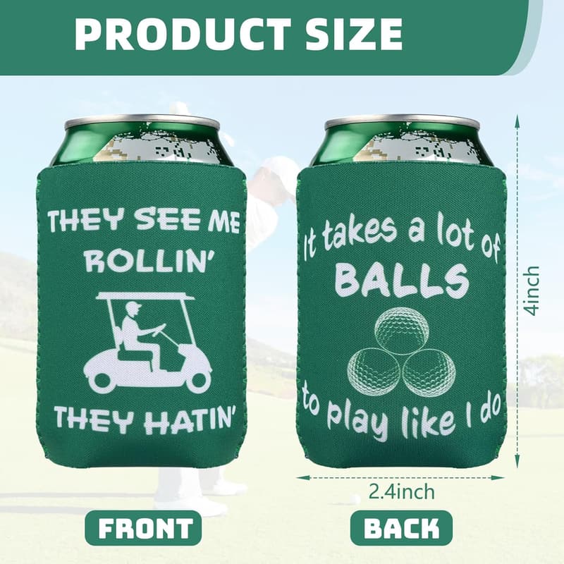Golf Can Cooler Sleeves - 12 Pack Neoprene Insulators for Weddings