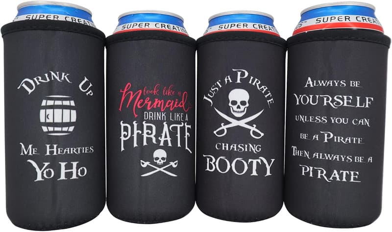 Funny Pirate Can Cooler - Unique Birthday Gift for Men, 16 oz