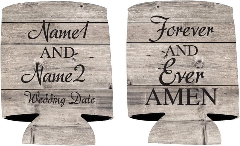 Rustic Religious Wedding Can Coolers - Forever and Ever (50)