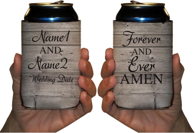 Rustic Religious Wedding Can Coolers - Forever and Ever (50)