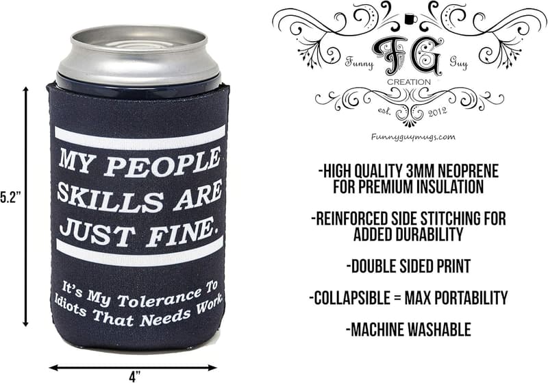 Funny Guy Mugs Collapsible Neoprene Can Cooler