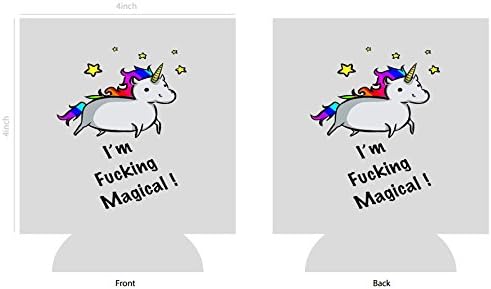 Funny Unicorn Can Cooler Set - Magical Neoprene Beverage Holders