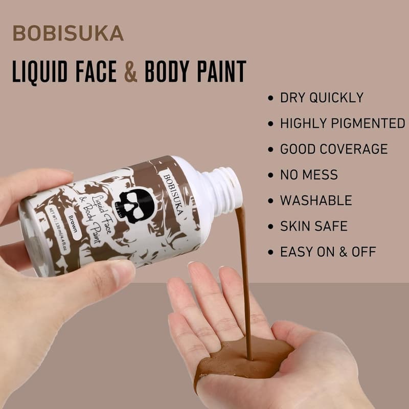 Washable Brown Face Paint for Halloween & Cosplay (130ml)