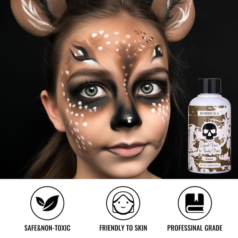 Washable Brown Face Paint for Halloween & Cosplay (130ml)