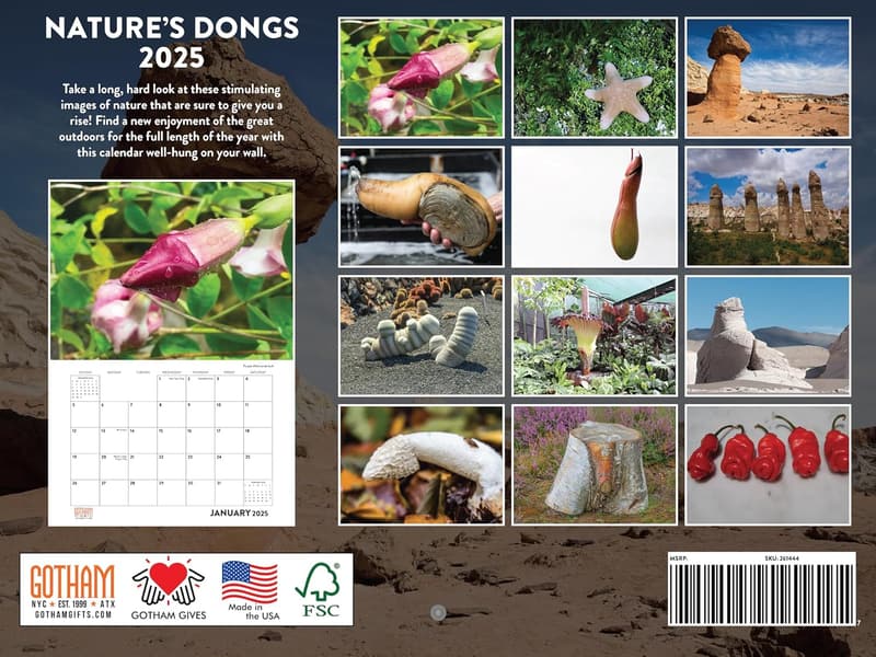 2025 Funny Adult Shaped Wall Calendar for Gag Gifts