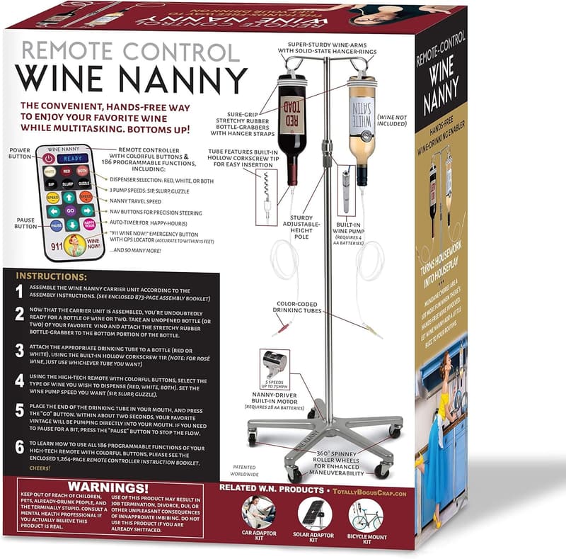 Funny White Elephant Gift Box - Maad Wine Nanny Prank