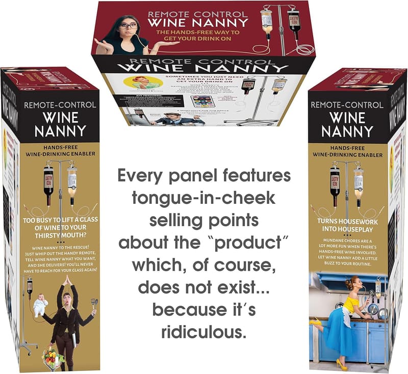 Funny White Elephant Gift Box - Maad Wine Nanny Prank