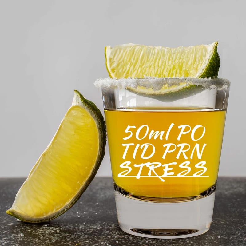Funny Nurse Prescription Shot Glass - 1.75 oz, Reusable Glass