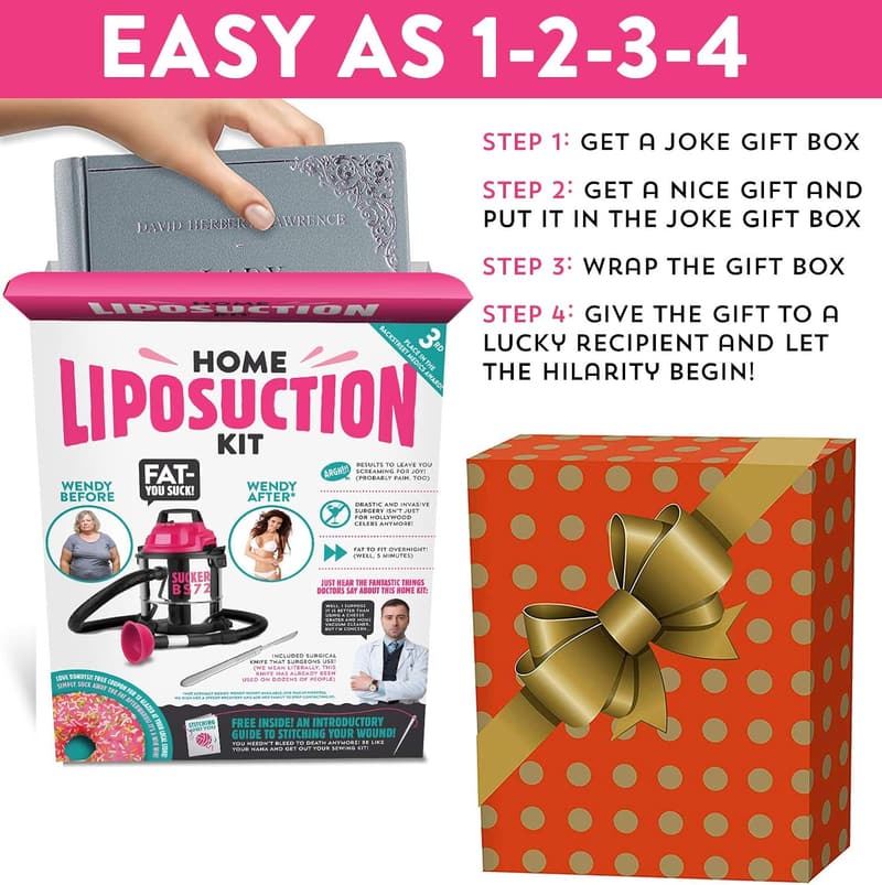 Home Liposuction Kit Prank Gift Box – Ideal White Elephant Gift