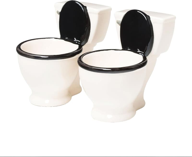 Funny Toilet Shot Glasses - Set of 2 Gag Gift
