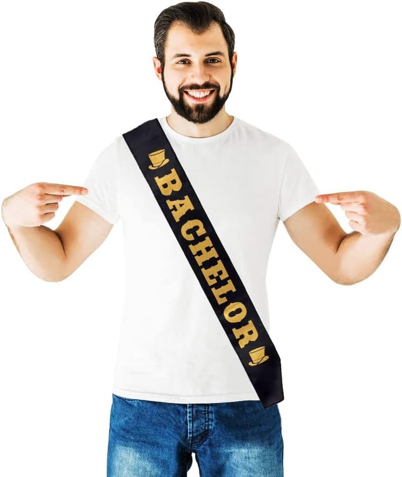Gold Bachelor Party Sash - Groom to Be Decor & Gift