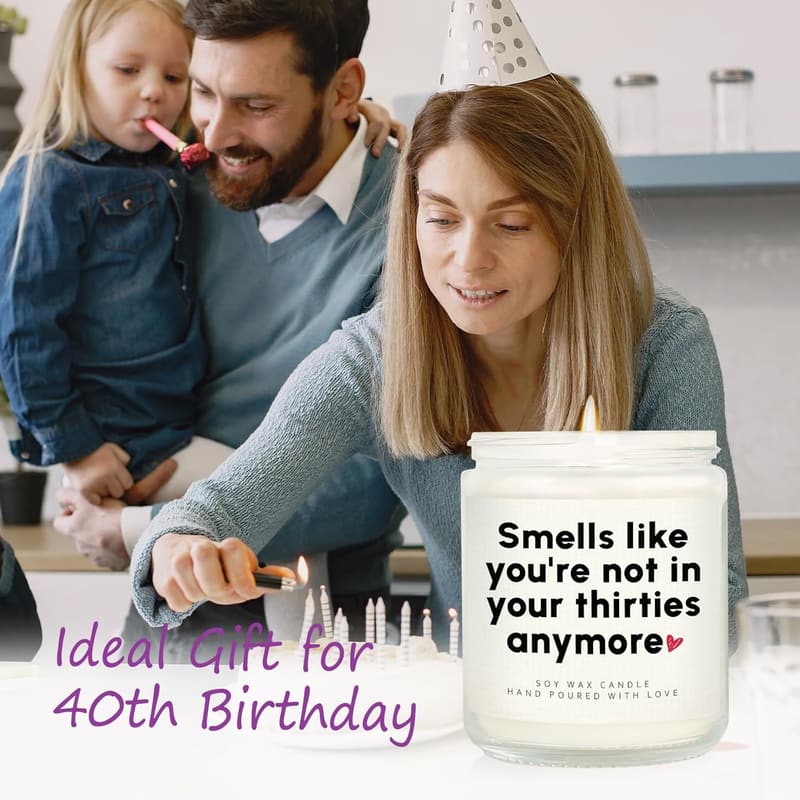 Handmade Lavender 40th Birthday Candle - Perfect Gift for All