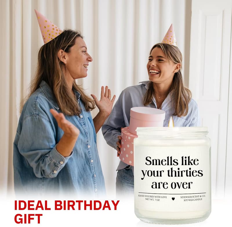 40th Birthday Handmade Candle, 7oz for Women & Men