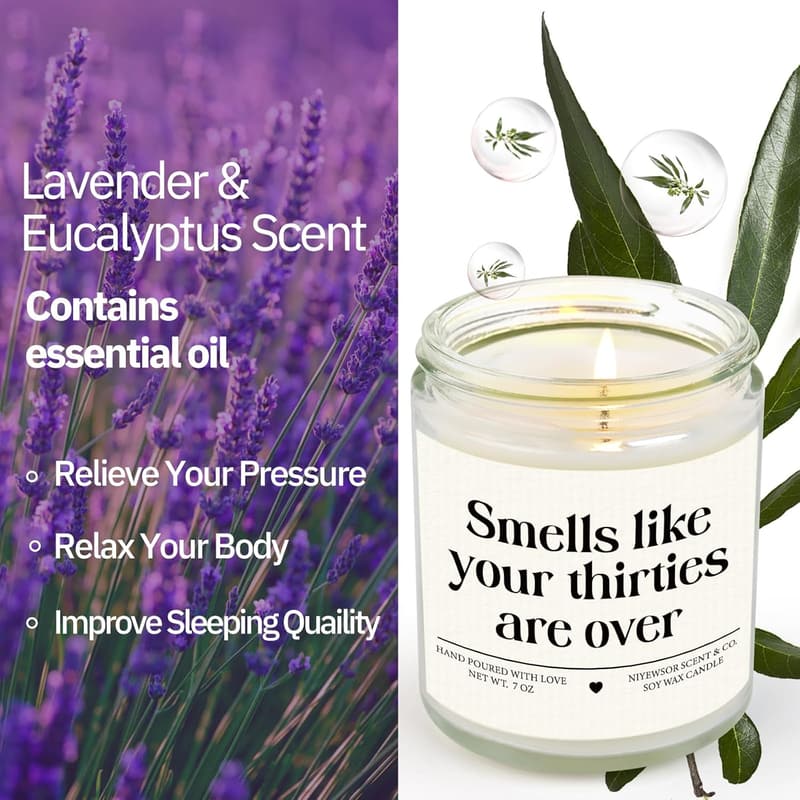 40th Birthday Handmade Candle, 7oz for Women & Men