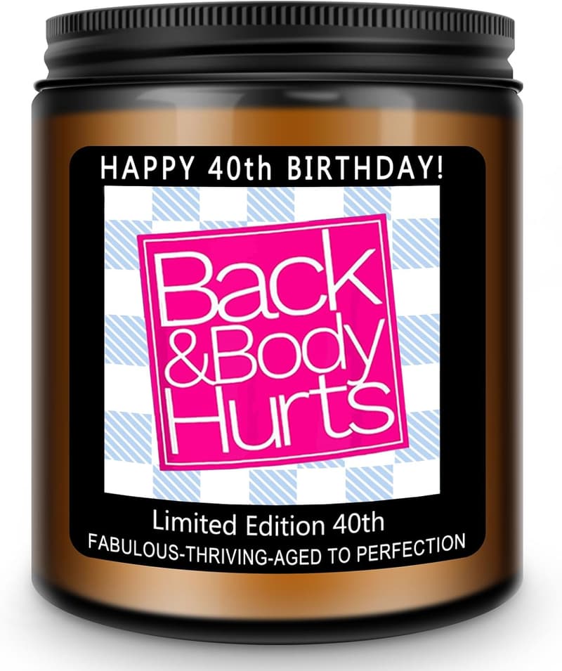 40th Birthday Lavender Scented Candle Gift for Him/Her