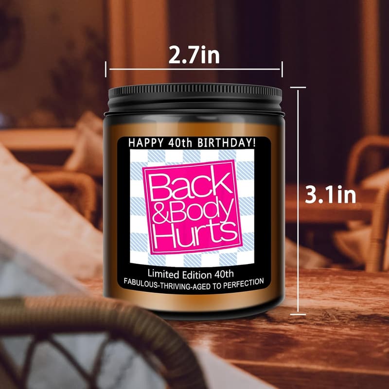 40th Birthday Lavender Scented Candle Gift for Him/Her