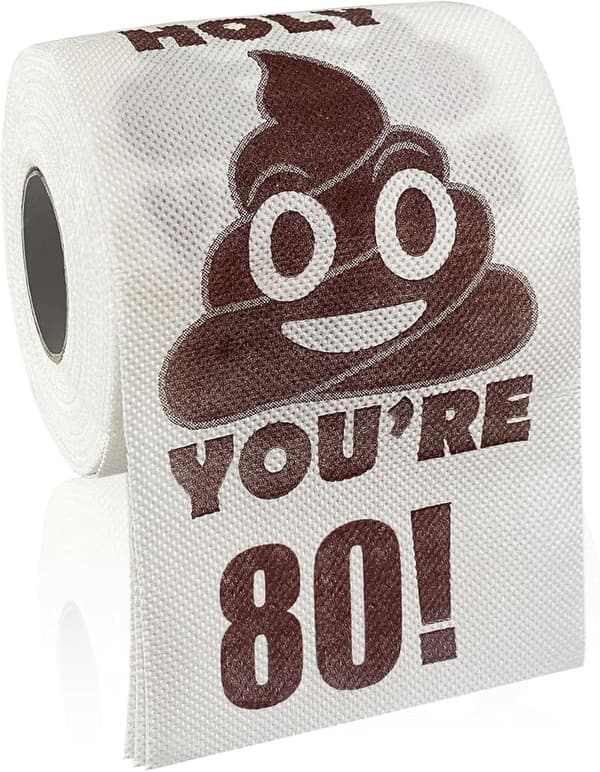 80th Birthday Gag Gift - Funny 3-Ply Toilet Paper Roll