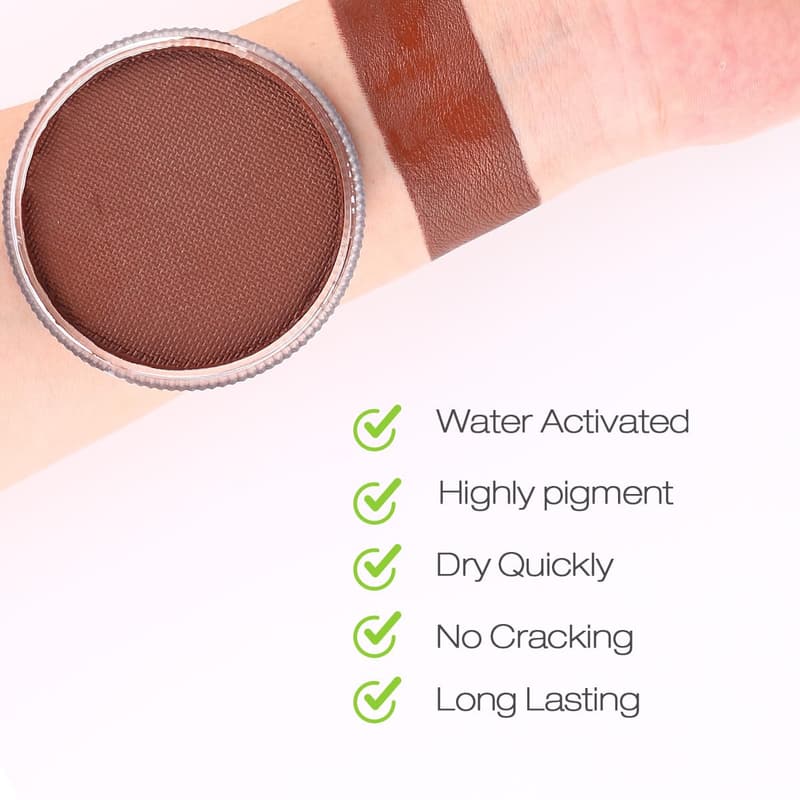 Professional Water-Based Face Paint (Brown) for Kids & Adults
